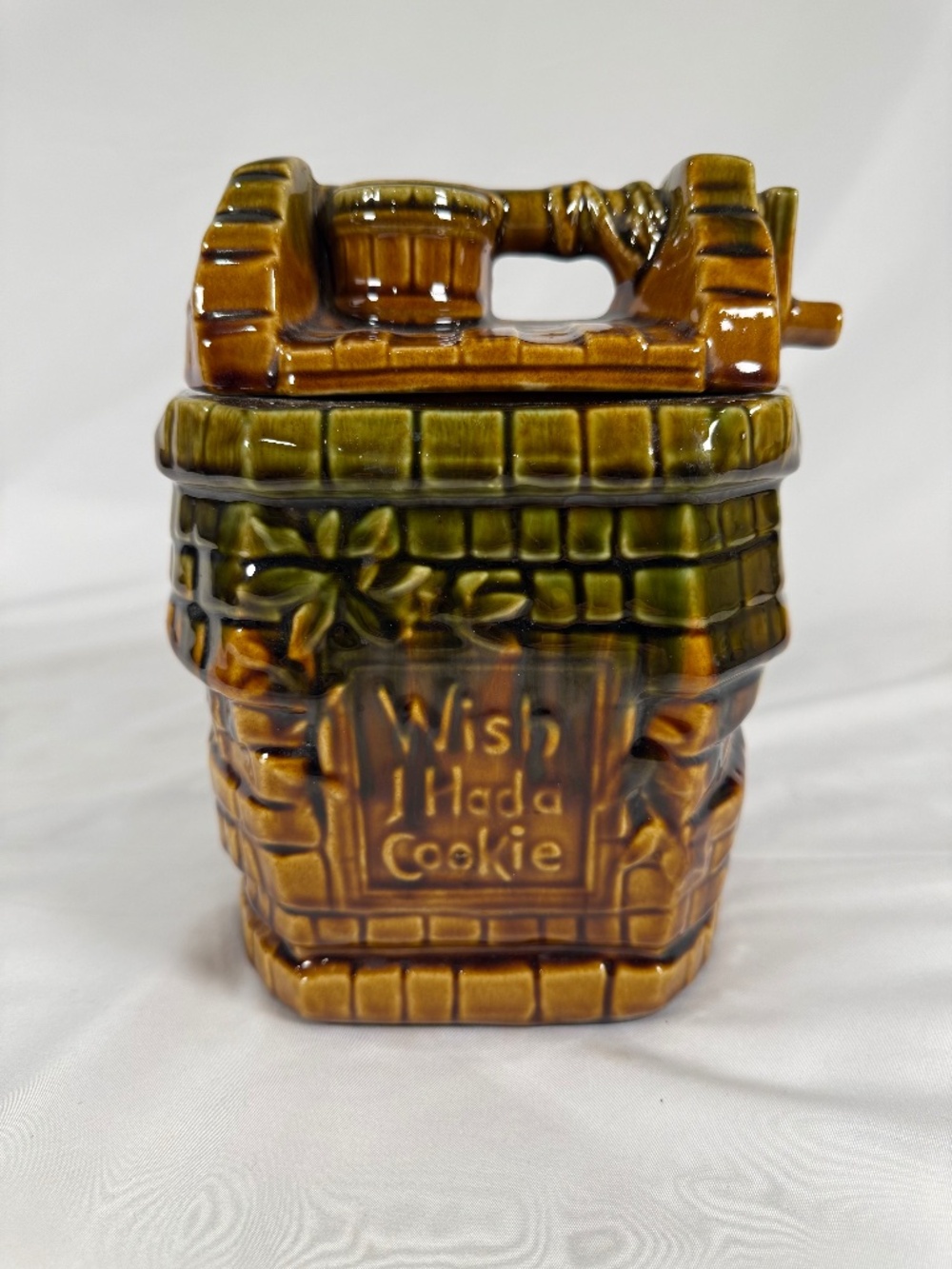 Vintage McCoy Wishing Well Cookie Jar 1960s Wish I Had A Cookie